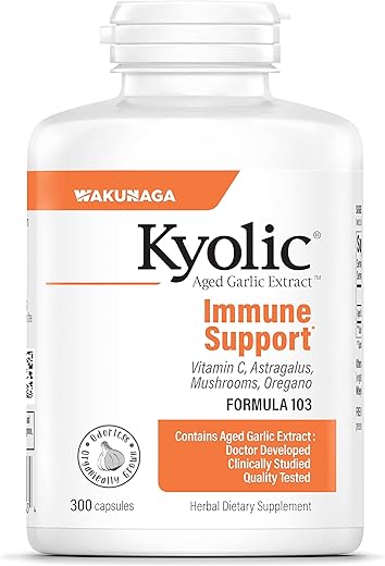 Fórmula 103 de Extrato de Alho Envelhecido para Suporte Imunológico – 300 Cápsulas (Embalagem Pode Variar) | Kyolic Brasil - Kyolic