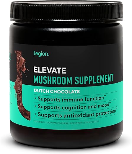 Elevate Pó de Suplemento de Cogumelo – Mistura de Cogumelo em Pó de Leão e Reishi – 100g - LEGION