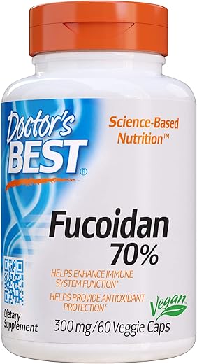 Doctor's BEST - Doctor’s Best Fucoidan 70%% – Vegano, Sem Glúten, 60 Cápsulas