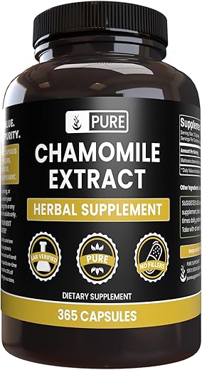 PURE ORIGINAL INGREDIENTS - Extrato de Camomila Pura Original (365 Cápsulas) – Sem Preenchedores de Magnésio ou Arroz, Sempre Puro, Verificado em Laboratório | Ingredientes Naturais