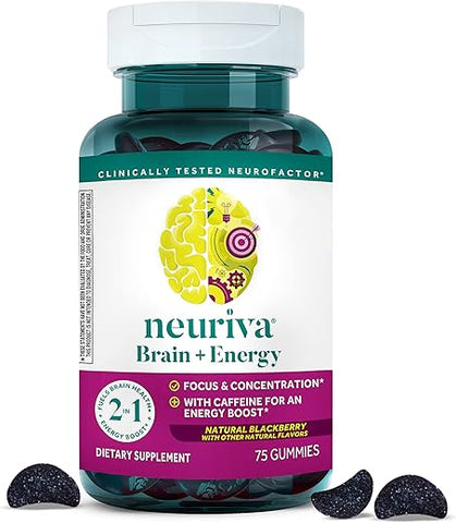 Gummies Energéticos para o Cérebro, Suplemento Nootrópico para Foco e Concentração com Neurofactor, Vitamina B12 - NEURIVA