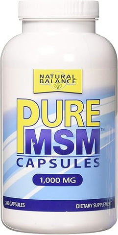 Pure MSM Cápsulas | Suplemento de Enxofre Ajuda a Suportar Conforto Articular, Colágeno | 60 Cápsulas | Marca Natural Balance - Natural Balance