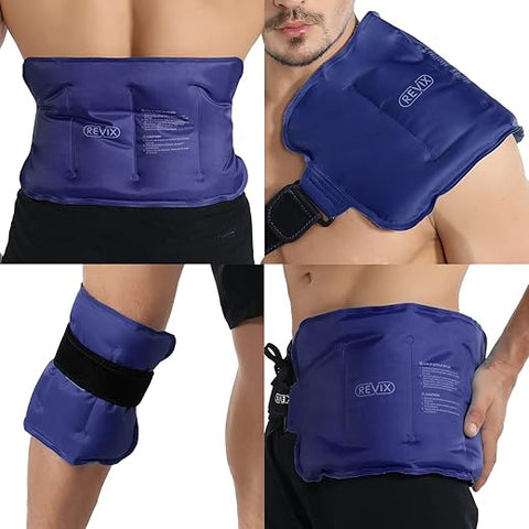 Gel Reutilizável para Alívio de Dor Lombar – Pacote de Gelo para Lesões, Compressas Frias para Costas, Ombro, Quadril, Joelho Completo – Reduz Inchaço e Hematomas – 16×9 - REVIX