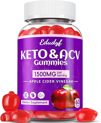 Regio - EDUDYF Keto ACV Gummies – Gomas de Vinagre de Maçã 1500mg com Probióticos, B12 e Suporte Keto, Detox – Marca EDUDYF