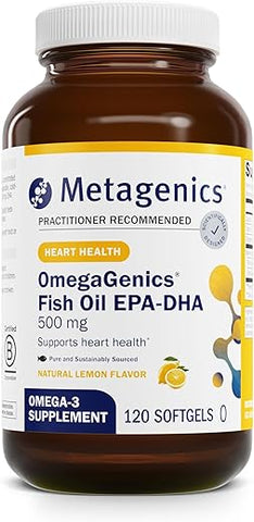 OmegaGenics EPA-DHA 500 – Ômega 3 EPA DHA – Saúde Cardiovascular – Pureza – 500mg – 60 cápsulas - Metagenics