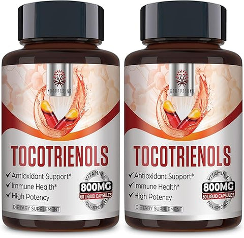 Kroppssund - Tocotrienol Full Spectrum – Tecnologia de Fusão Avançada, Vitamina E-Tocotrienol 800mg, Antioxidante Poderoso, Cardiovascular, Alta Taxa de Absorção – 120 Cápsulas