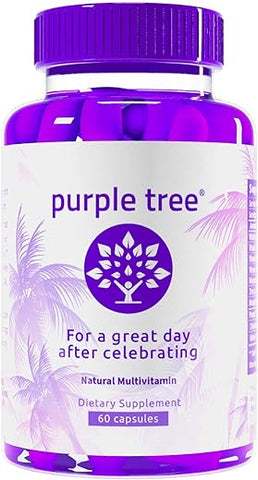 purple tree - Vitaminas pós-celebração da árvore roxa | Suporte ao fígado, repositor corporal, hidratação rápida | DHM, Cardo Mariano, Eletrólitos, Vitamina B, Casca de Salgueiro