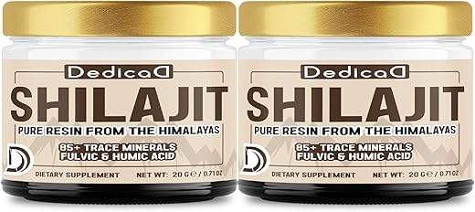 DEDICAD - Shilajit Puro do Himalaia Orgânico Resina 2 Pacotes 20g – Autêntico Fulvic e Ácido Húmico Natural