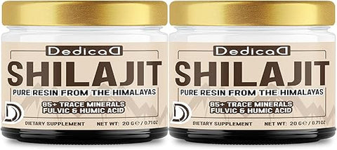 DEDICAD - Shilajit Puro do Himalaia Orgânico Resina 2 Pacotes 20g – Autêntico Fulvic e Ácido Húmico Natural