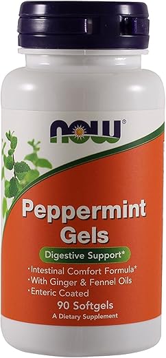 NOW Foods - Now Foods Peppermint Gels – 90 cápsulas (Pacote com 3) | Óleo de Hortelã-Pimenta | Saúde Digestiva | 270 cápsulas no total