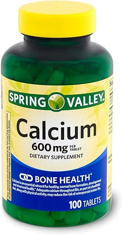 Generic - Spring – Valley Cálcio 600mg Saúde Óssea Natural – 100 Comprimidos Embalagem de 3