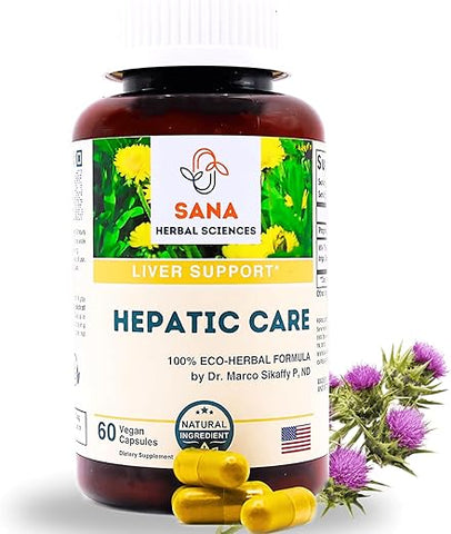 Sana Herbal Sciences - Sana Herbal – Limpeza do Fígado com 3 Elementos – 100% Natural – 60 cápsulas
