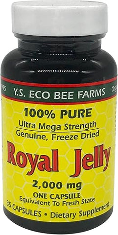 YS Eco Bee Farms - YS BEE Farms Cápsulas de Geléia Real Pura, 35 CT – 100% Natural e Nutritivo