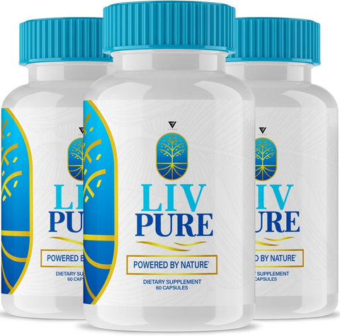 3 Pacotes) Cápsulas Liv Pure Desintoxicação do Fígado Perda de Peso, Suplemento LivPure – Produto de Limpeza ao Vivo, Avaliações de Hidratação da Dieta LivePure, Suporte à Saúde Pura (180…) - Fyvus
