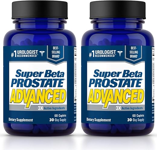 New Vitality - Super Beta Prostate Advanced – Suporte para a saúde masculina, promove o sono, auxilia no esvaziamento da bexiga, Beta Sitosterol (120 cápsulas, 2 pacotes)