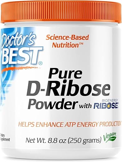 Doctor's BEST - Doctor’s Best D-Ribose com Bioenergy Ribose, Não-OGM, Vegano, Sem Glúten, Energia Aumentada, 250g (1 Pacote)