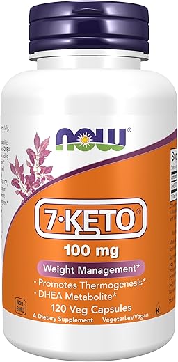 Supplements, 7-Keto 100 mg, Gerenciamento de Peso, 120 Cápsulas Vegetais - NOW Foods