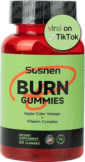 Susnen - Gummies de Vinagre de Maçã, Queimadores de Gordura, Energia Normal – Marca Apple Cider Vinegar Gummies