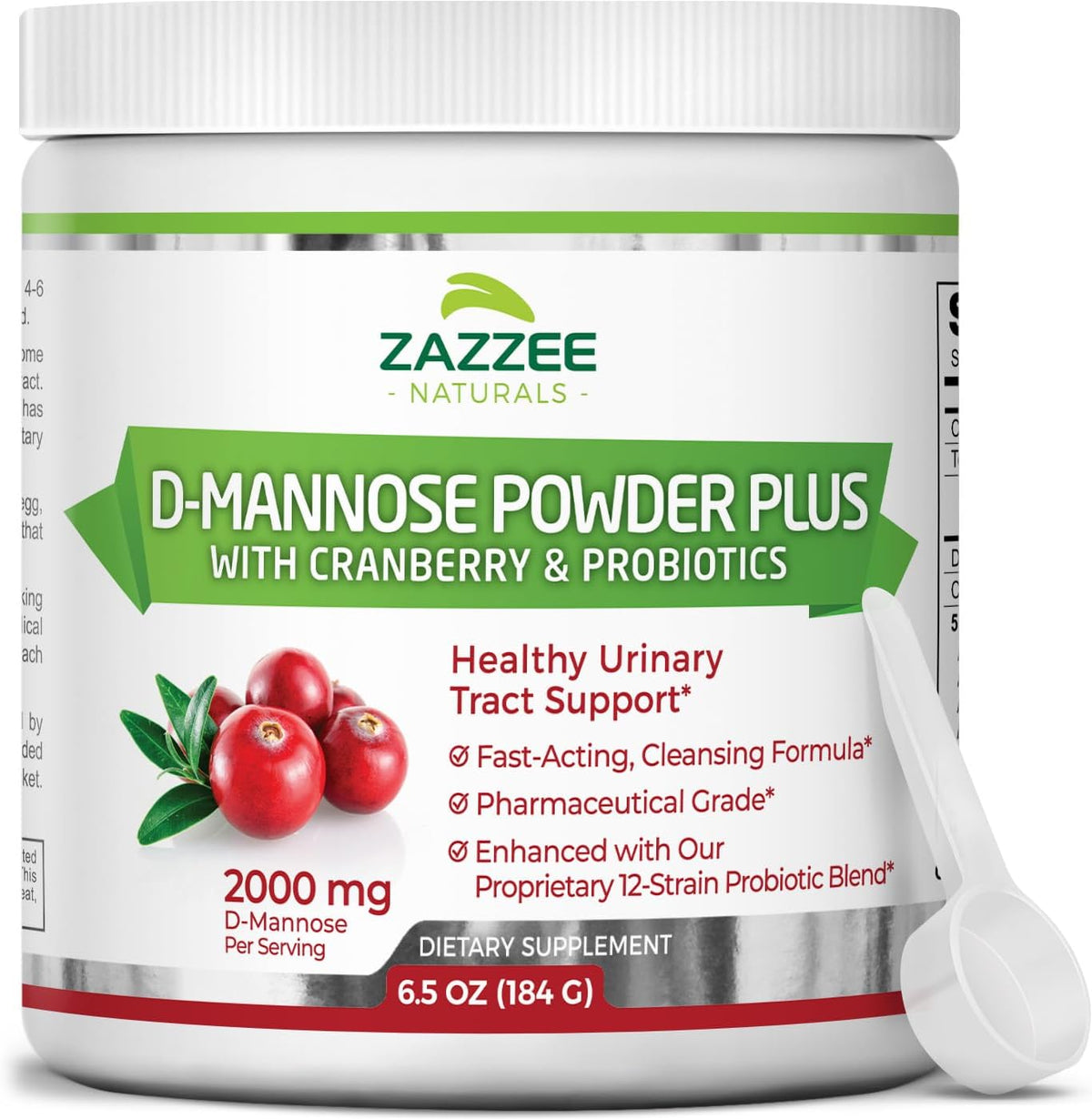 D-Mannose em Pó Plus, 2000 mg, 67 Porções, Potente – Marca Zazzee - Zazzee