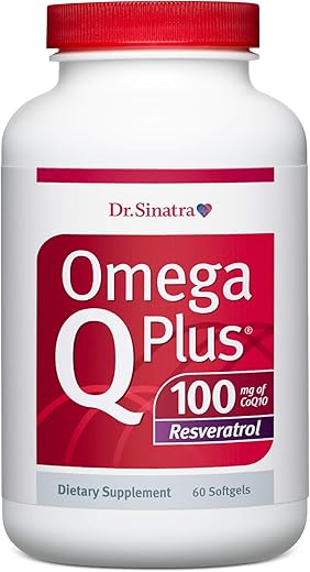 Omega Q Plus 100 Resveratrol – Suplemento Ômega-3 para Saúde Cardíaca e Antioxidante com 100mg de CoQ10 e Resveratrol (60 cápsulas) - Dr. Sinatra