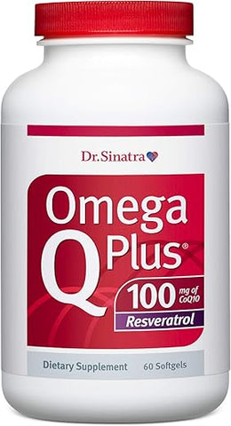 Omega Q Plus 100 Resveratrol – Suplemento Ômega-3 para Saúde Cardíaca e Antioxidante com 100mg de CoQ10 e Resveratrol (60 cápsulas) - Dr. Sinatra