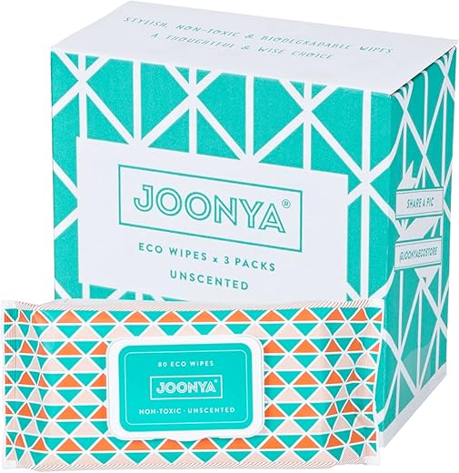JOONYA - Joonya Baby Wipes – Lenços umedecidos para bebês não tóxicos e amigos do meio ambiente para uma pele calma e saudável – Lenços sem fragrância – Lenços para bebês em quantidade – 3 pacotes de 80 lenços para fraldas (240)