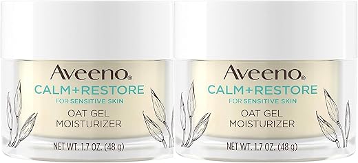 Calm Restore Gel Facial Hidratante para Pele Sensível, Creme Gel Leve Hidratante Facial com Aveia Prebiótica e Matricária, Hipoalergênico, Sem Fragrância – 50g - Aveeno