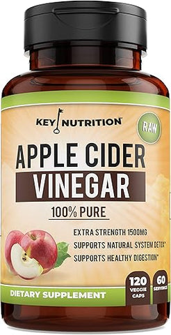 Key Nutrition - Vinagre de Maçã 1500mg – 100% Orgânico e Puro