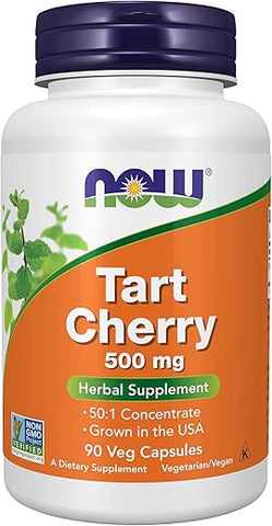 Tart Cherry 500 mg – Concentrado 50:1, 90 Cápsulas Vegetais - NOW Foods