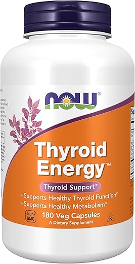 Supplements: Energia da Tireoide™, Iodo e Tirosina com Selênio, Zinco e Cobre, 180 Cápsulas Vegetais - NOW Foods