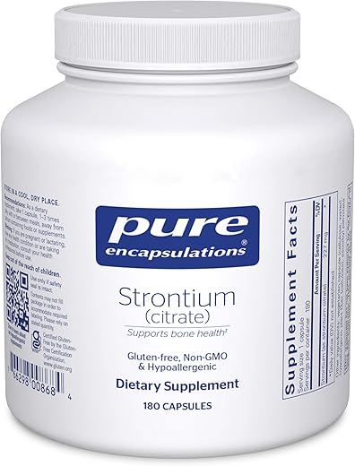 Strontium (Citrate) | Suplemento Hipoalergênico para Suporte Ósseo Saudável* | 180 Cápsulas - Pure Encapsulations