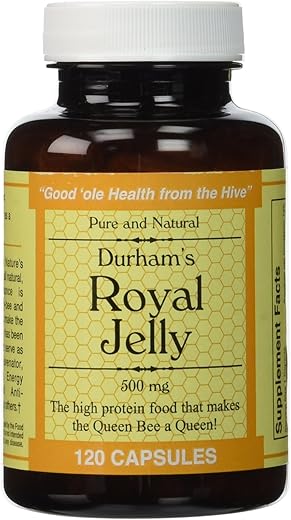 Durham's Bee Farm,Inc - Durham’s Royal Jelly 500 mg – 120 cápsulas | Benefícios para a saúde | Melhora da imunidade | Energia natural