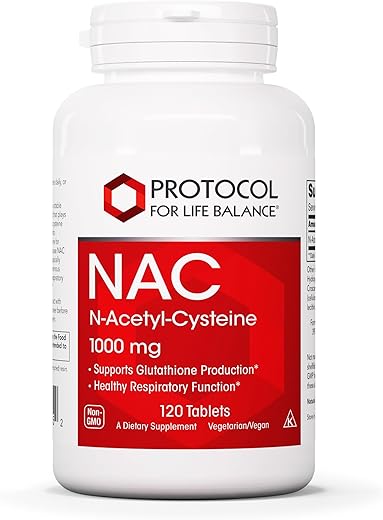PROTOCOL FOR LIFE BALANCE - Protocolo NAC N-Acetil Cisteína 1000mg – Produção de Glutationa | Marca do Produto