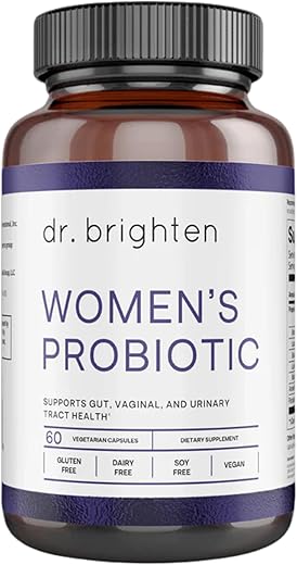 Probiótico Feminino – Probióticos, Prebióticos com Antioxidantes | 60 cápsulas | 30 bilhões de UFC | Saúde Feminina | Marca Dr. Brighten - Dr. Brighten