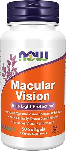 Suplementos, Macular Vision Softgel, Saúde Ocular, Suporte Ocular, 50 Softgels - NOW Foods