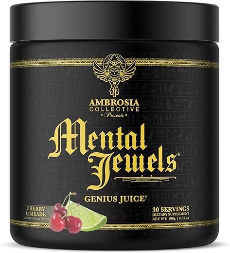 Mental Jewels em Pó – Potencializador Cognitivo | Aumente Memória, Habilidades de Comunicação, Concentração | Ambrosia - Ambrosia