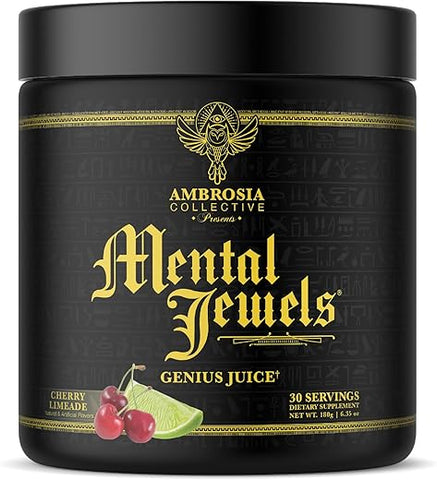 Mental Jewels em Pó – Potencializador Cognitivo | Aumente Memória, Habilidades de Comunicação, Concentração | Ambrosia - Ambrosia