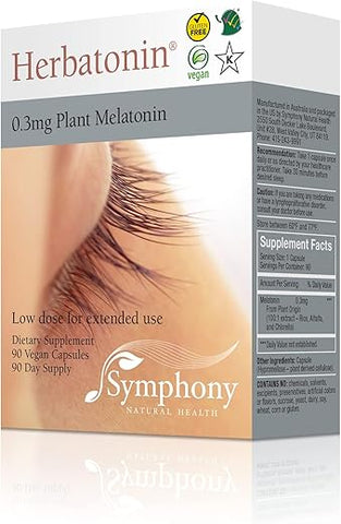 Herbatonin - 0.3mg – Phyto-Melatonina Natural (Melatonina Vegetal) – 90 Cápsulas Veganas (Fornecimento de 90 Dias) Baixa Dose, Auxílio Natural para o Sono e Suporte ao Ritmo Circadiano