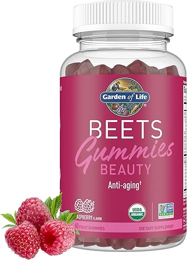 Gomas de Beterraba Orgânica com Pectina, Antioxidantes, Vitamina C e Biotina – 60 gummies - Garden of Life