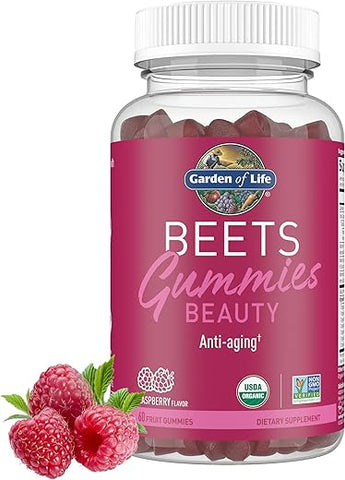 Gomas de Beterraba Orgânica com Pectina, Antioxidantes, Vitamina C e Biotina – 60 gummies - Garden of Life