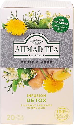 Chá Herbal Ahmad Tea – Gengibre, Hortelã-Pimenta, Funcho, Dente-de-leão – 100g