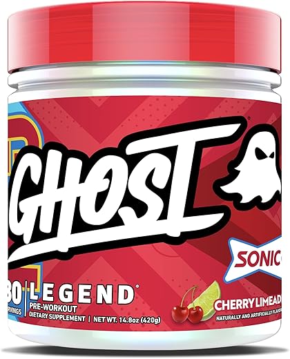 Legend V3 Pré-Treino em Pó, Sabor Sonic Cherry Limeade – 30 Porções – Pré-Treino para Homens - GHOST