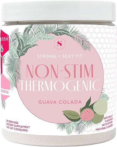 Strong + Sexy Fit - Strong Sexy Fit: Suplemento para Saúde, Controle de Apetite e Metabolismo, Bebida em Pó sem Cafeína para Mulheres, Sabor Guava, 100g