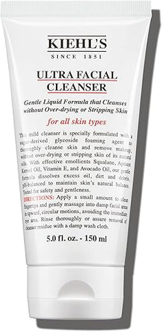 Kiehl’s Ultra Facial Cleanser – Espuma Facial Leve, Fórmula Enriquecida que Repõe a Barreira da Pele, Esfolia e Hidrata Suavemente, Indicado para Todos os Tipos de Pele