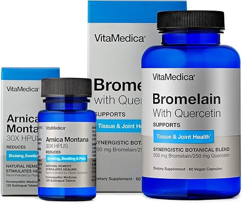 Arnica Montana 30X e Bromelina com Quercetina | Arnica Montana | Bromelina | Quercetina | Pacote de Recuperação | Baseado em Plantas | Fabricado nos EUA - VitaMedica