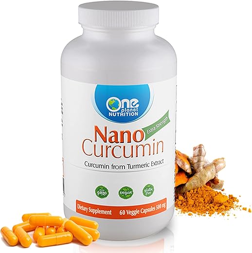 One Planet Nutrition - Nano Curcumin 500 mg Cápsulas Vegetais (60 Porções), Nano para Alta Absorção, Suporte Anti-Inflamatório