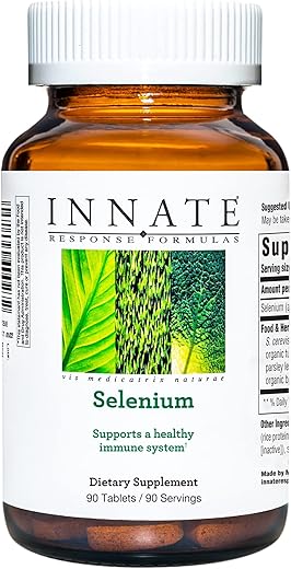 Innate Response Formulas - INNATE Response Formulas – Suplemento Mineral de Selênio para Suporte ao Sistema Imunológico – Vegano, Sem Glúten e Não-OGM – Sem 9 Alérgenos Alimentares – 90 comprimidos (90 Porções)