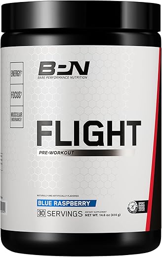BARE PERFORMANCE NUTRITION - Bare Performance Nutrition BPN Flight Pré-Treino, Energia e Foco Mental, Resistência Melhorada | 300g