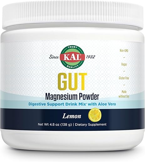 Gut Magnesium Plus Aloe Vera em Pó – Bebida de Limão com Magnésio Citrato e Gel de Aloe Vera para Digestão – 100g - KAL