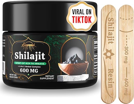 Sennasi - Shilajit Resina 600 MG – Suplemento de Shilajit com Ácido Fulvico | Marca: Shilajit Resina 600 MG